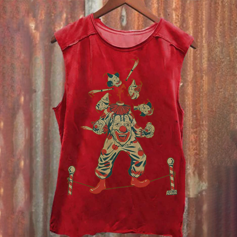 Halloween Clown Art Illustration Print Unisex Classic Tank Top