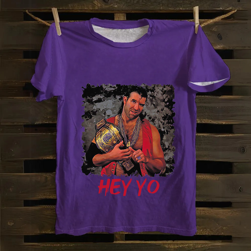 WWE Razor Ramon-Scott Hall HEY YO Casual Printed Cotton T-Shirt