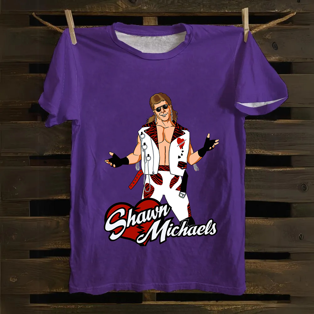 WWE Shawn Michaels Casual Printed Cotton T-Shirt