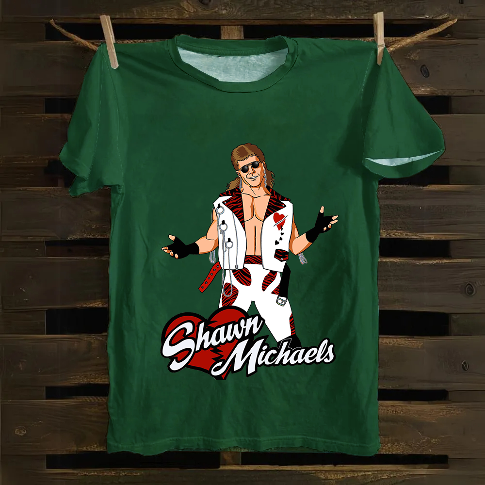 WWE Shawn Michaels Casual Printed Cotton T-Shirt