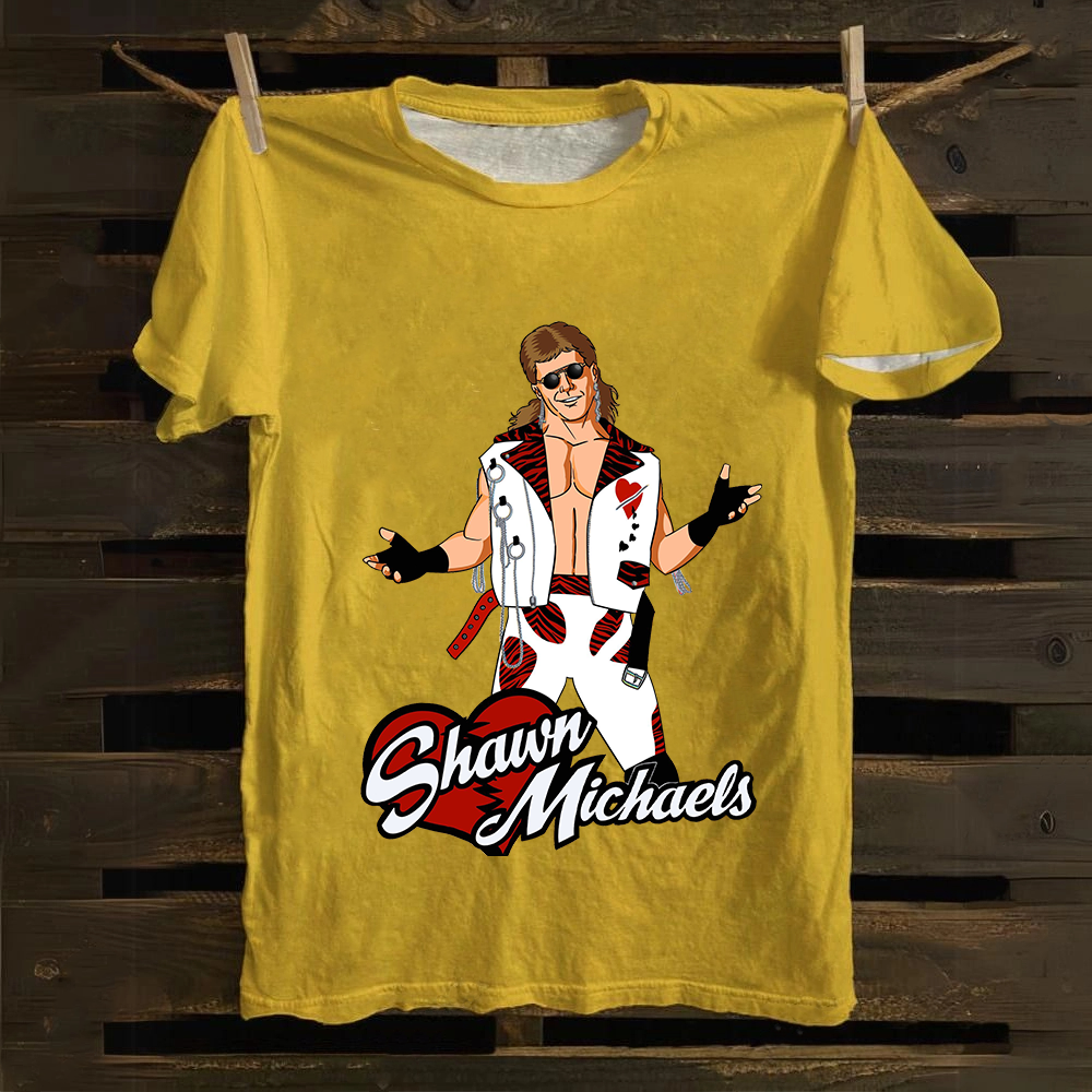 WWE Shawn Michaels Casual Printed Cotton T-Shirt