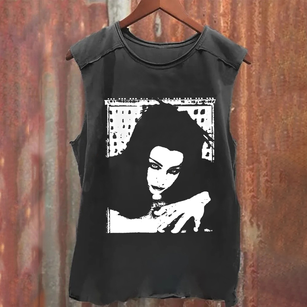 Unisex Vintage Washed Amy Lee Singer Tank Top