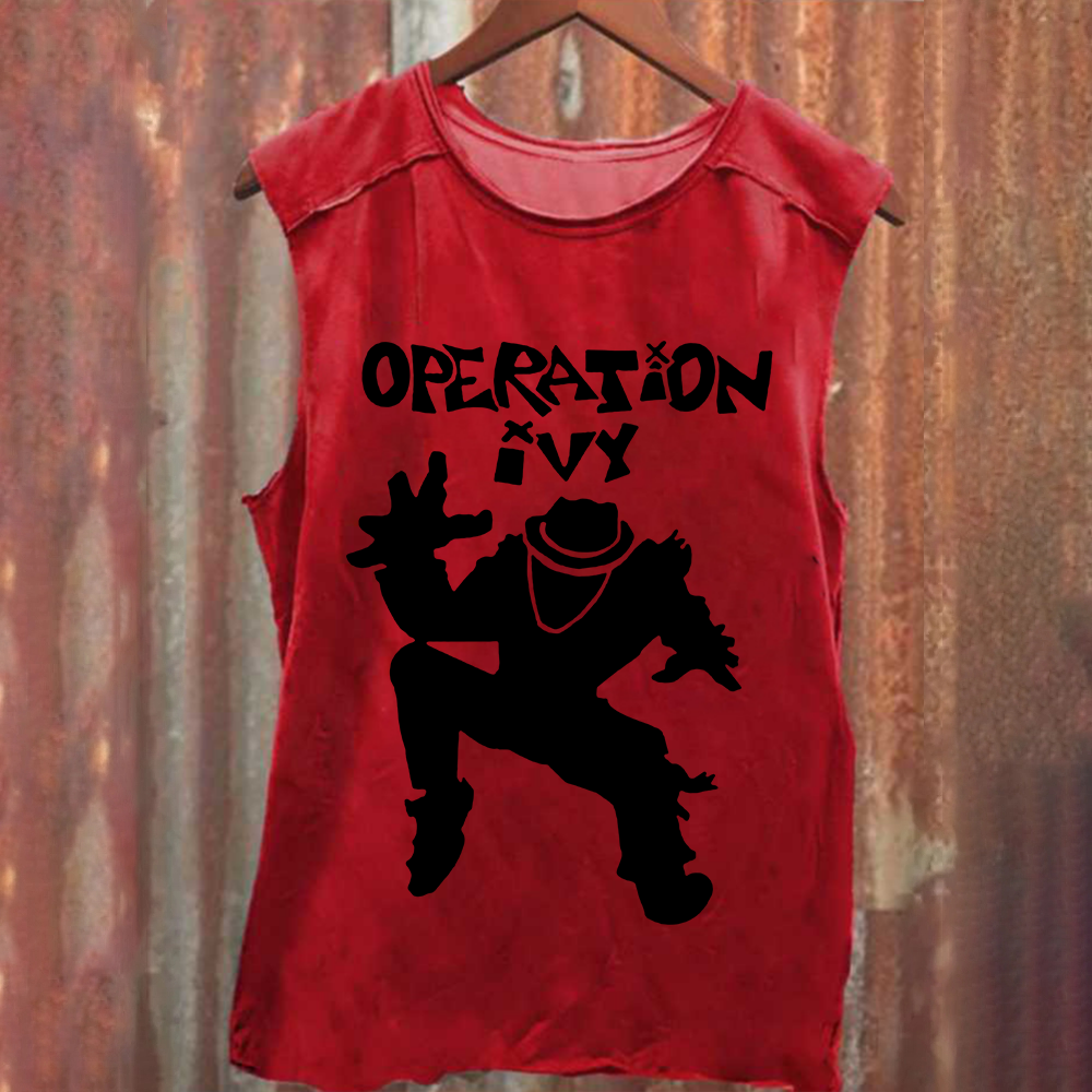 Unisex Vintage Washed Operation Ivy Band Tank Top