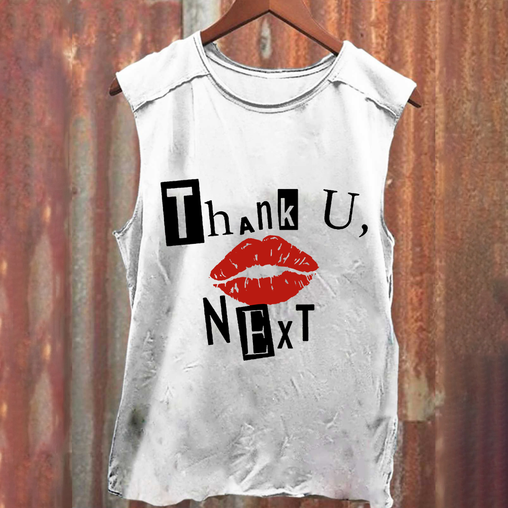 Unisex Vintage Washed Ariana Grande Singer Tank Top