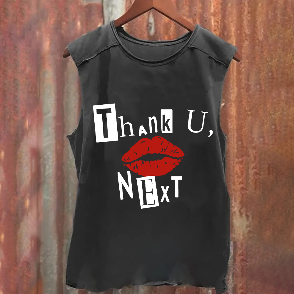 Unisex Vintage Washed Ariana Grande Singer Tank Top