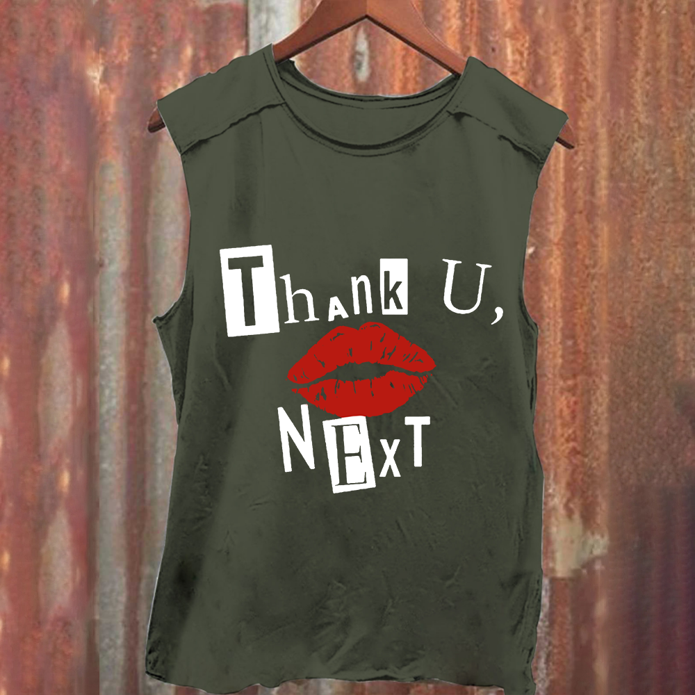 Unisex Vintage Washed Ariana Grande Singer Tank Top
