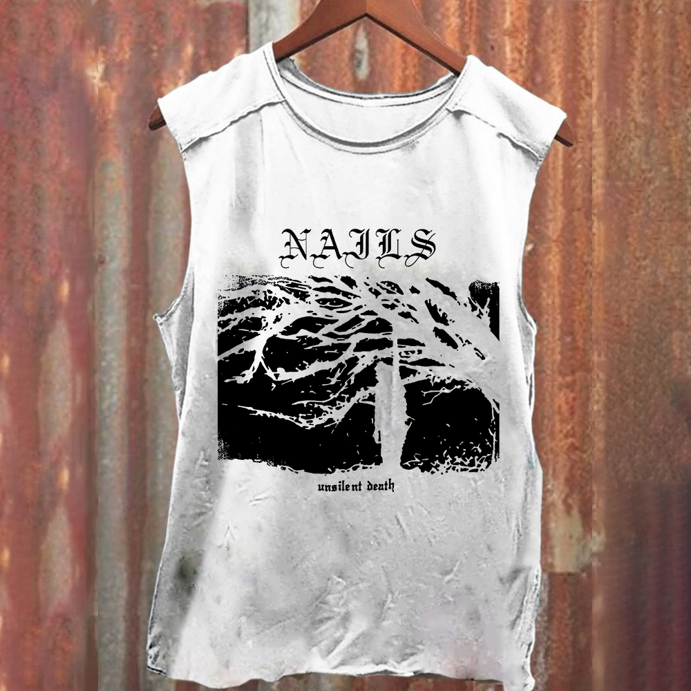 Nails Band Unsilent Death Vintage Washed Tank Top