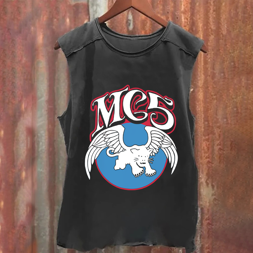 Unisex Vintage Washed  M.C.5 Music Bands Tank Top