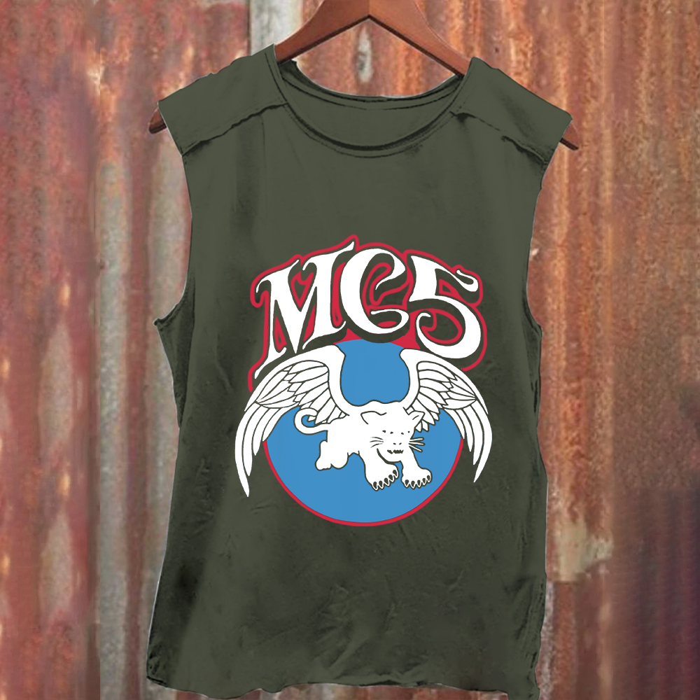 Unisex Vintage Washed  M.C.5 Music Bands Tank Top