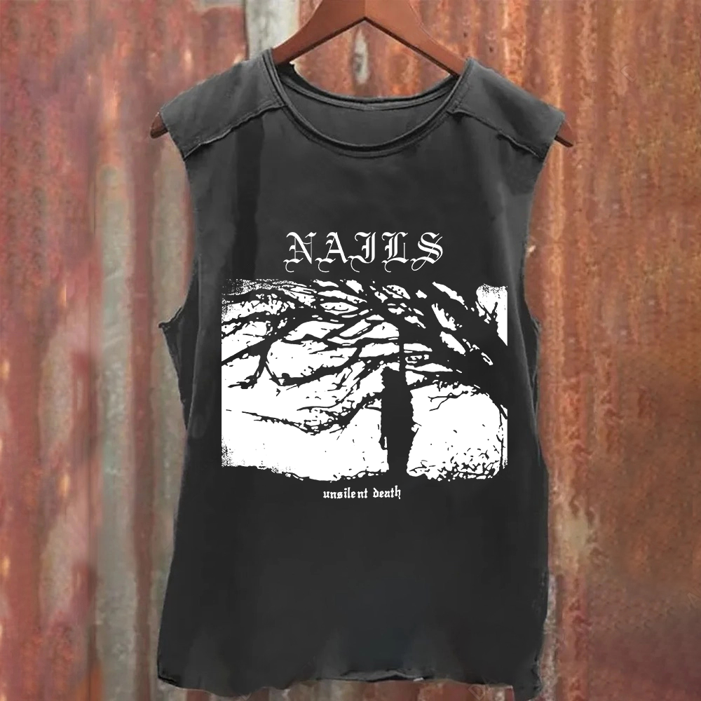 Nails Band Unsilent Death Vintage Washed Tank Top