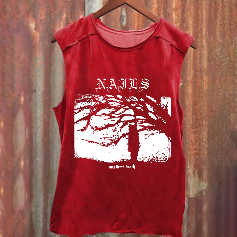 Nails Band Unsilent Death Vintage Washed Tank Top