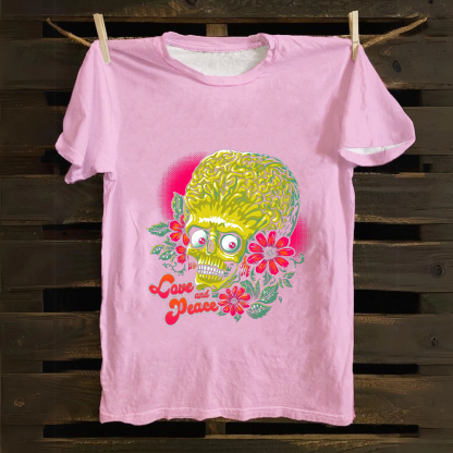 Unisex Vintage Love and Peace  Cotton T-Shirt