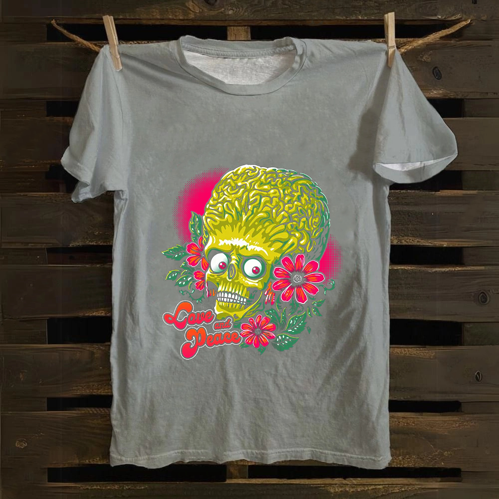 Unisex Vintage Love and Peace  Cotton T-Shirt