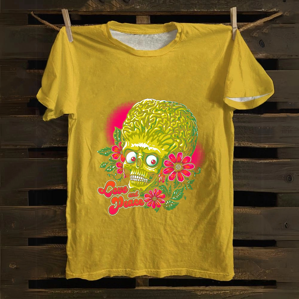 Unisex Vintage Love and Peace  Cotton T-Shirt