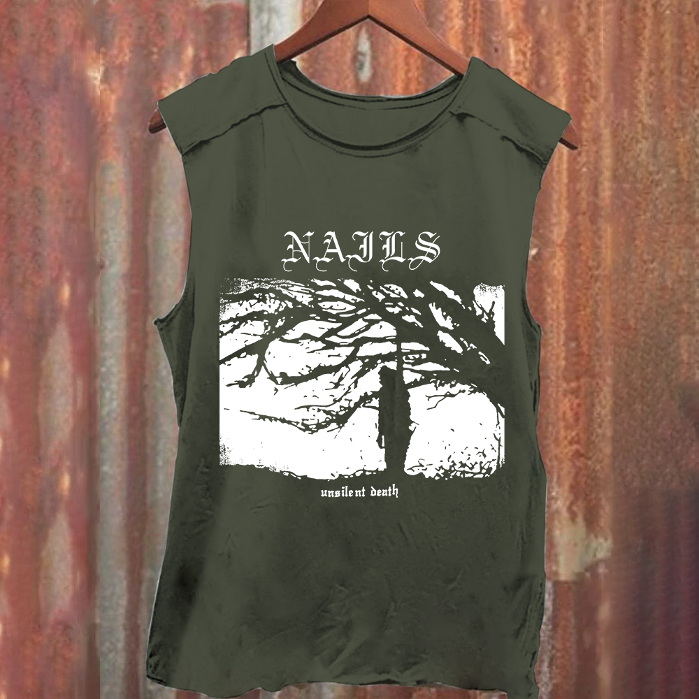 Nails Band Unsilent Death Vintage Washed Tank Top