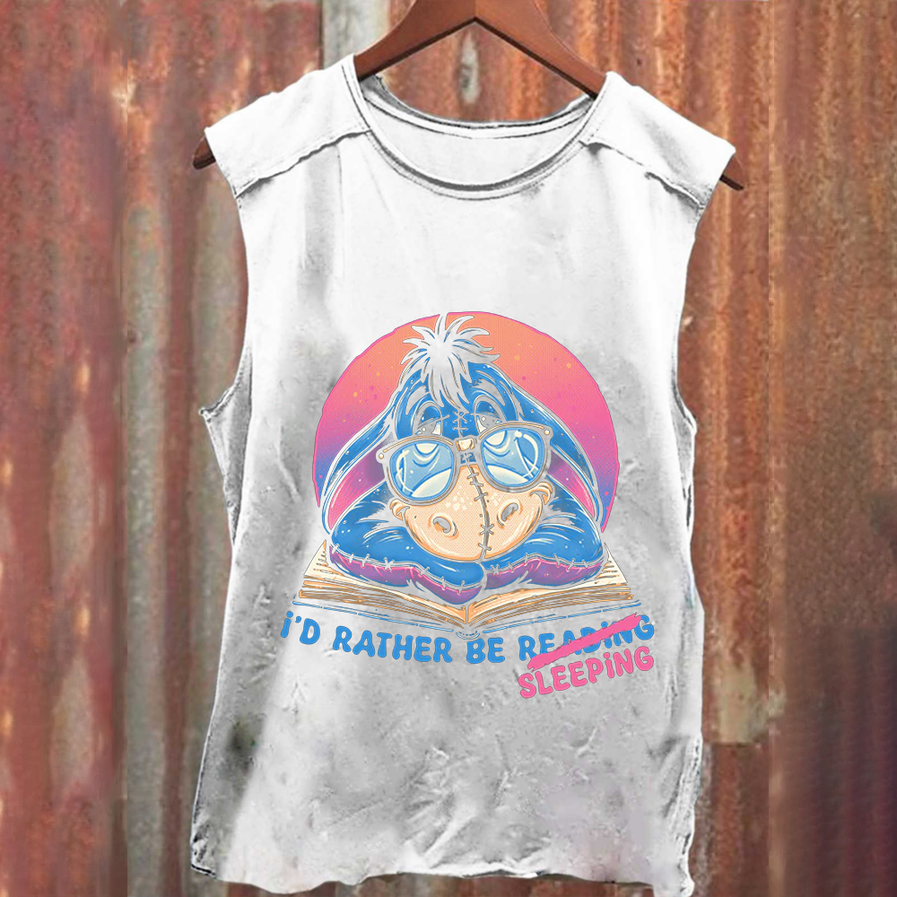 Unisex Vintage WashedRather Be Sleeping  Tank Top