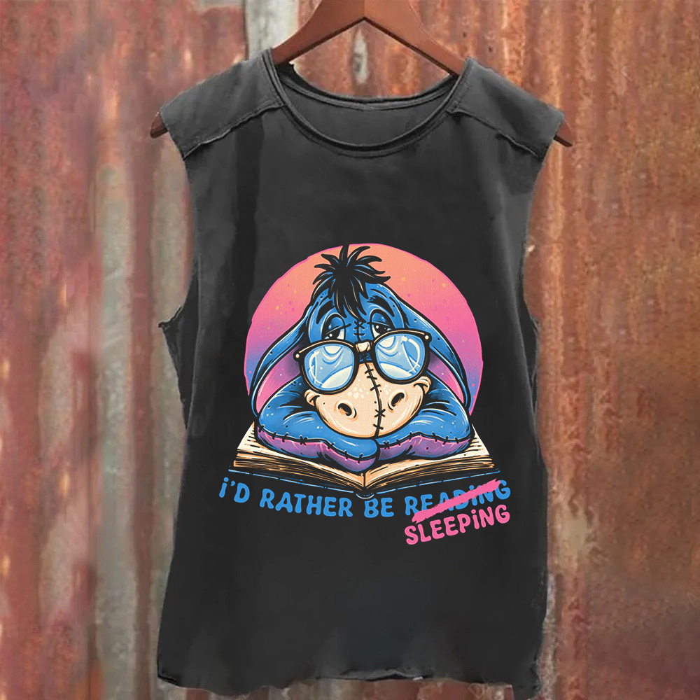 Unisex Vintage WashedRather Be Sleeping  Tank Top