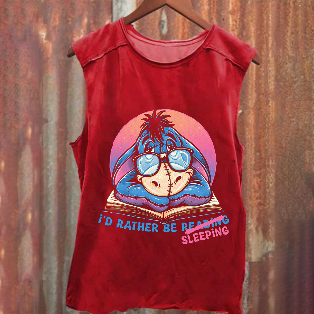 Unisex Vintage WashedRather Be Sleeping  Tank Top