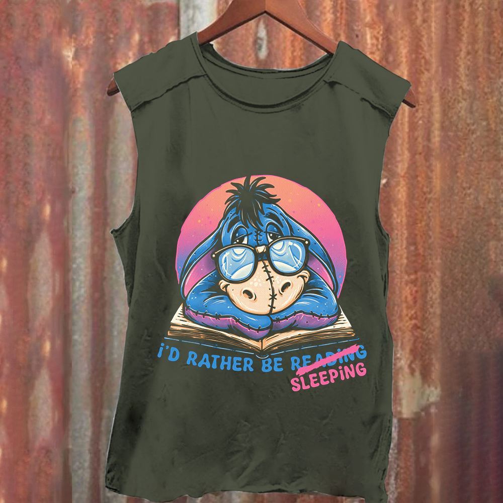 Unisex Vintage WashedRather Be Sleeping  Tank Top