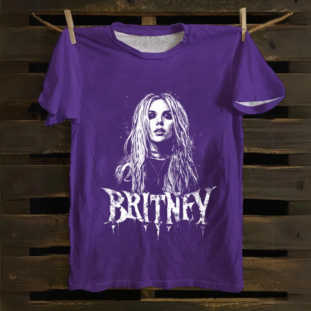 Unisex Vintage  Britney Singer Cotton T-Shirt