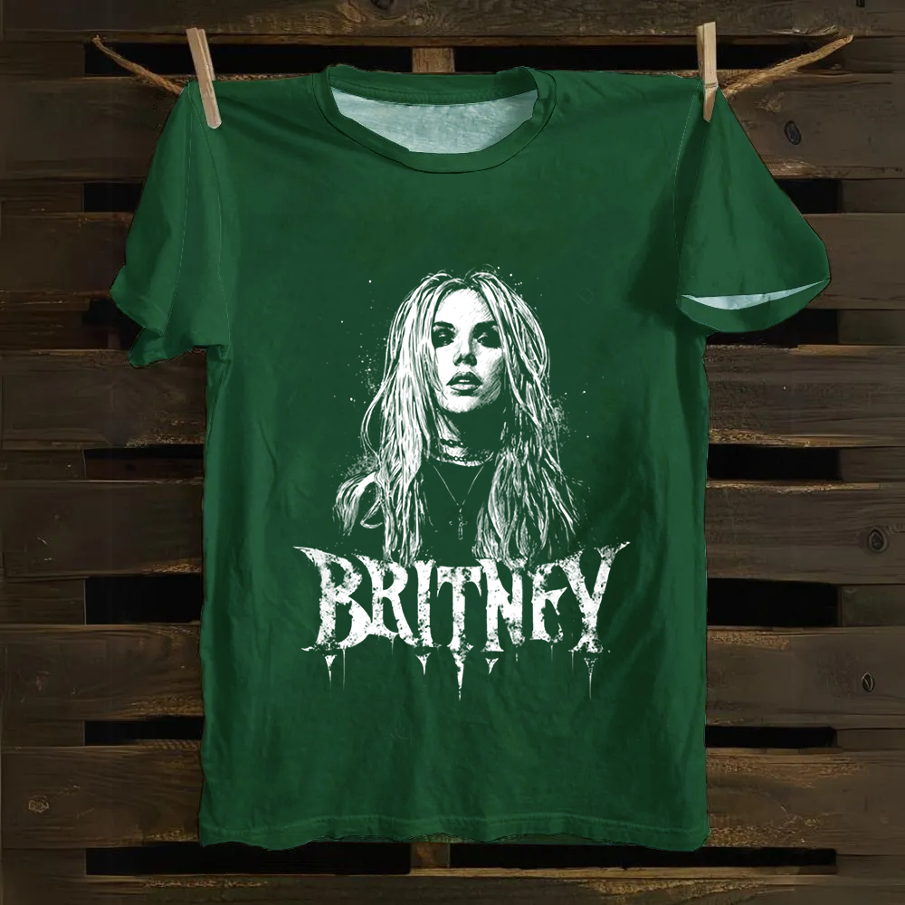 Unisex Vintage  Britney Singer Cotton T-Shirt