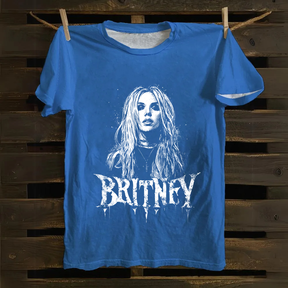 Unisex Vintage  Britney Singer Cotton T-Shirt