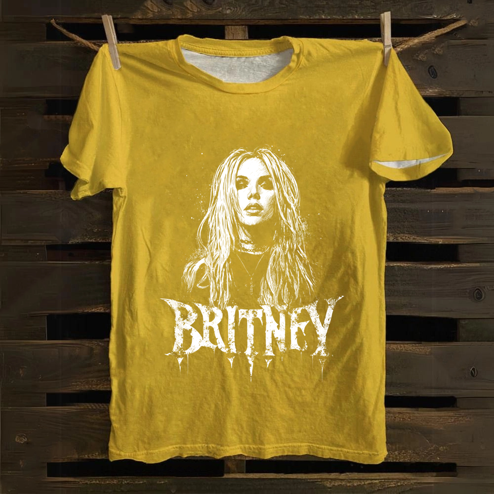 Unisex Vintage  Britney Singer Cotton T-Shirt