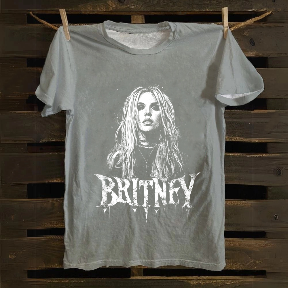 Unisex Vintage  Britney Singer Cotton T-Shirt