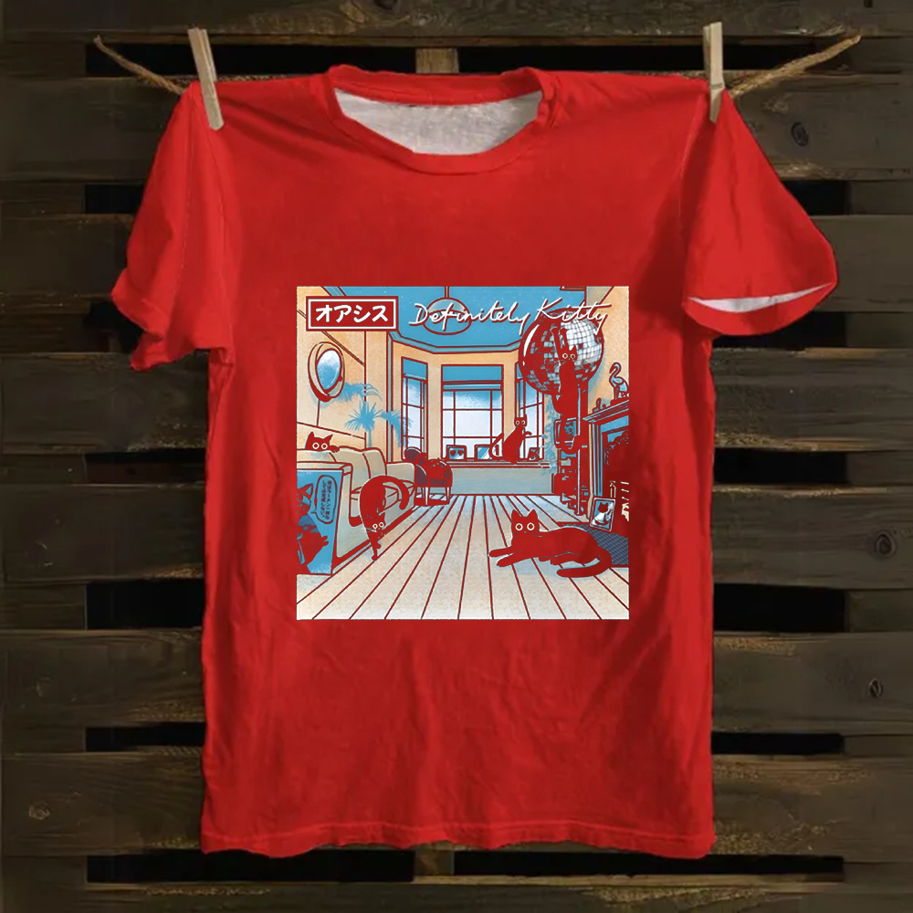 Unisex Vintage Definitely Kitty Cotton T-Shirt