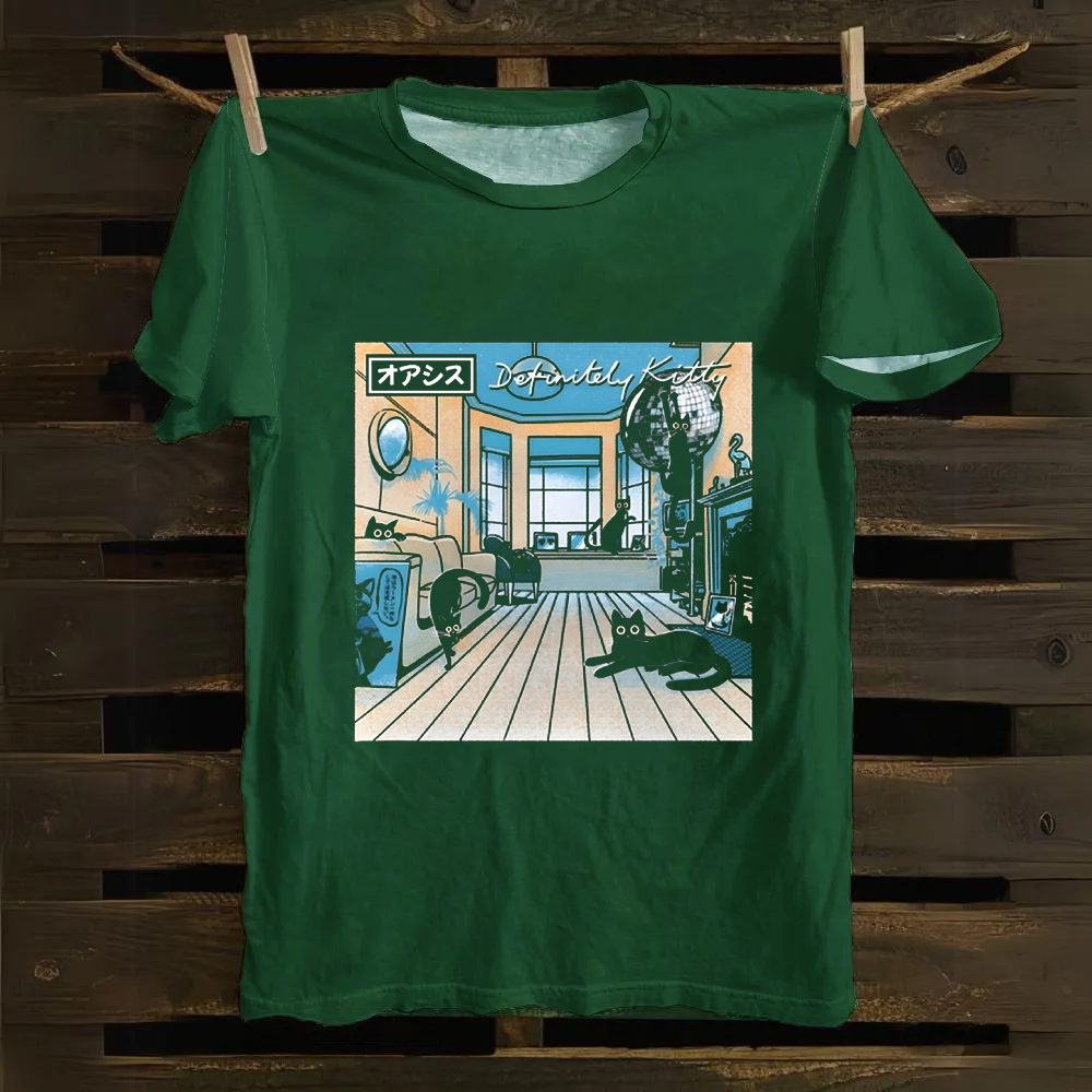 Unisex Vintage Definitely Kitty Cotton T-Shirt