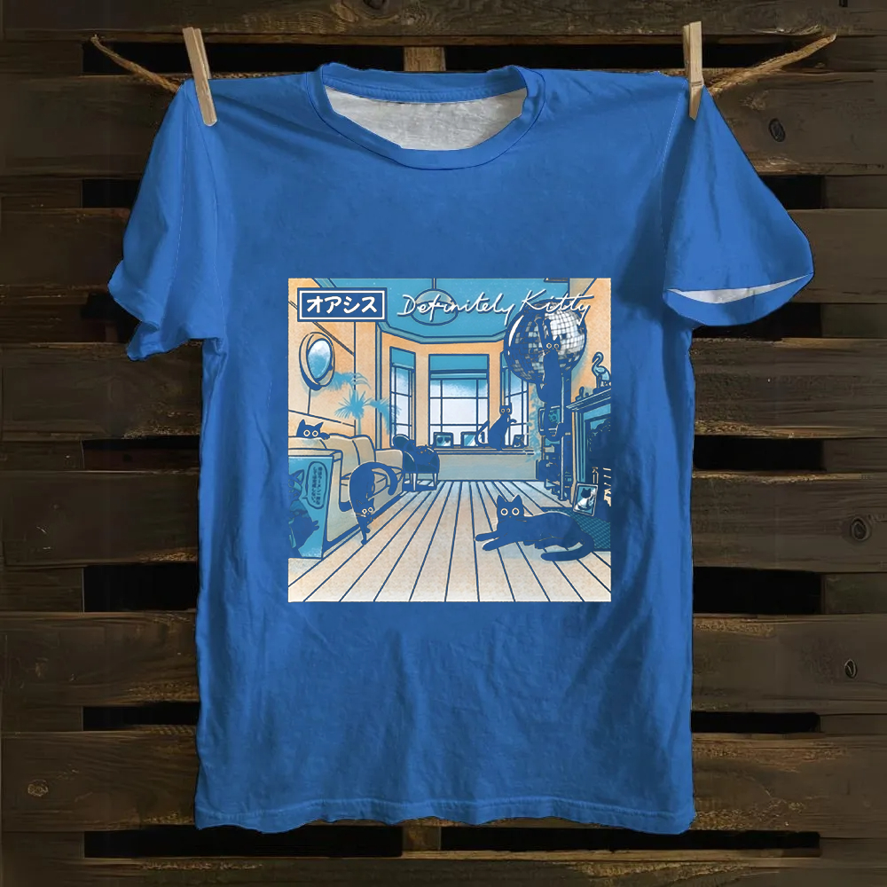 Unisex Vintage Definitely Kitty Cotton T-Shirt