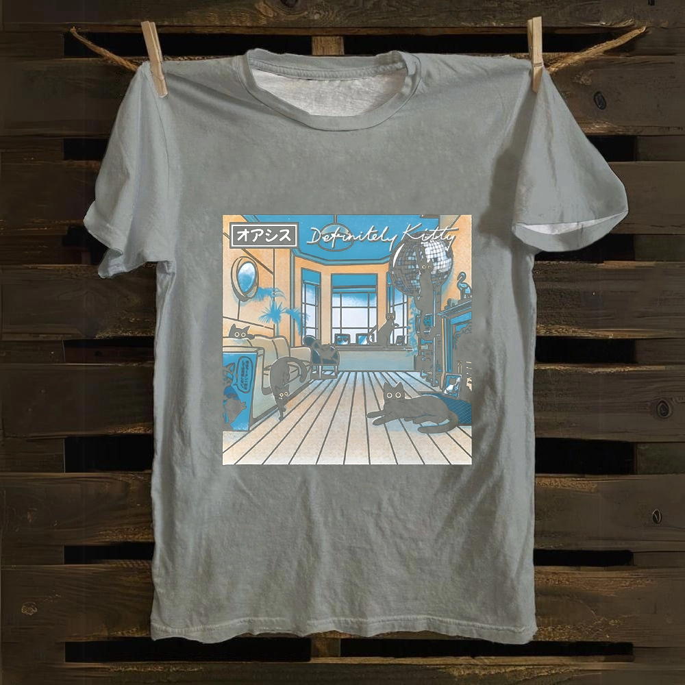 Unisex Vintage Definitely Kitty Cotton T-Shirt