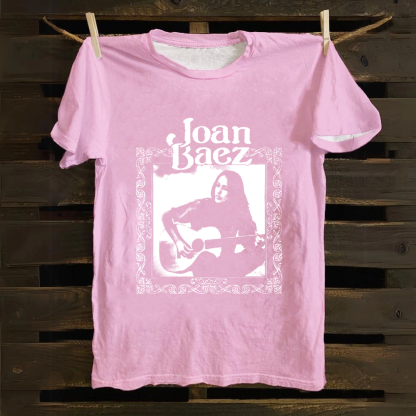 Unisex Vintage Joan Baez Singer Cotton T-Shirt