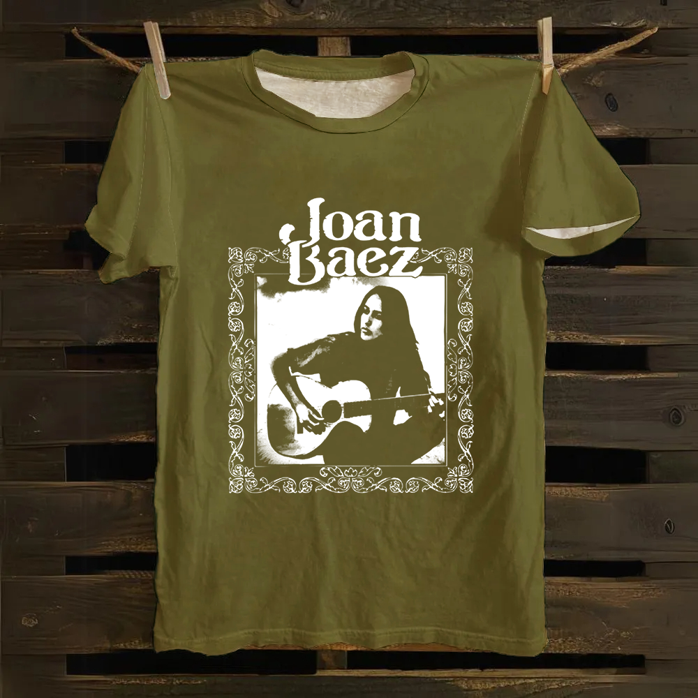 Unisex Vintage Joan Baez Singer Cotton T-Shirt