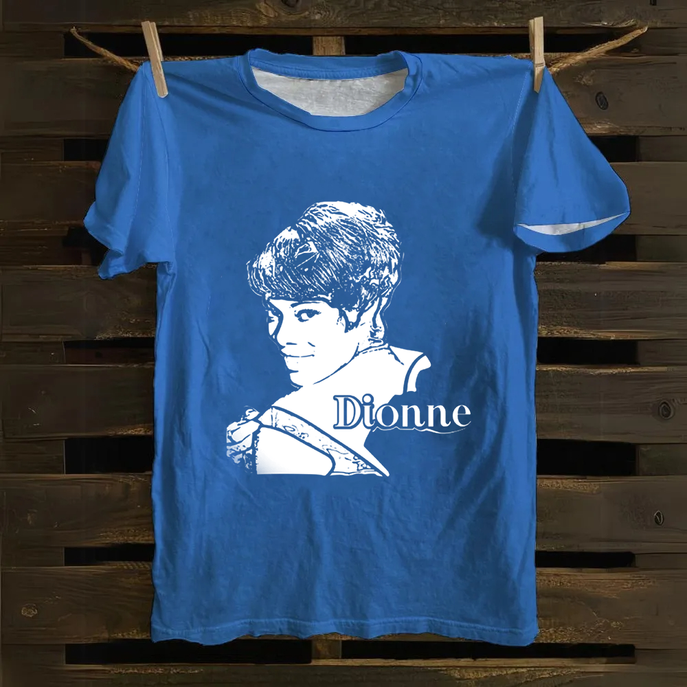 Unisex Vintage Dionne Warwick Singer  Cotton T-Shirt