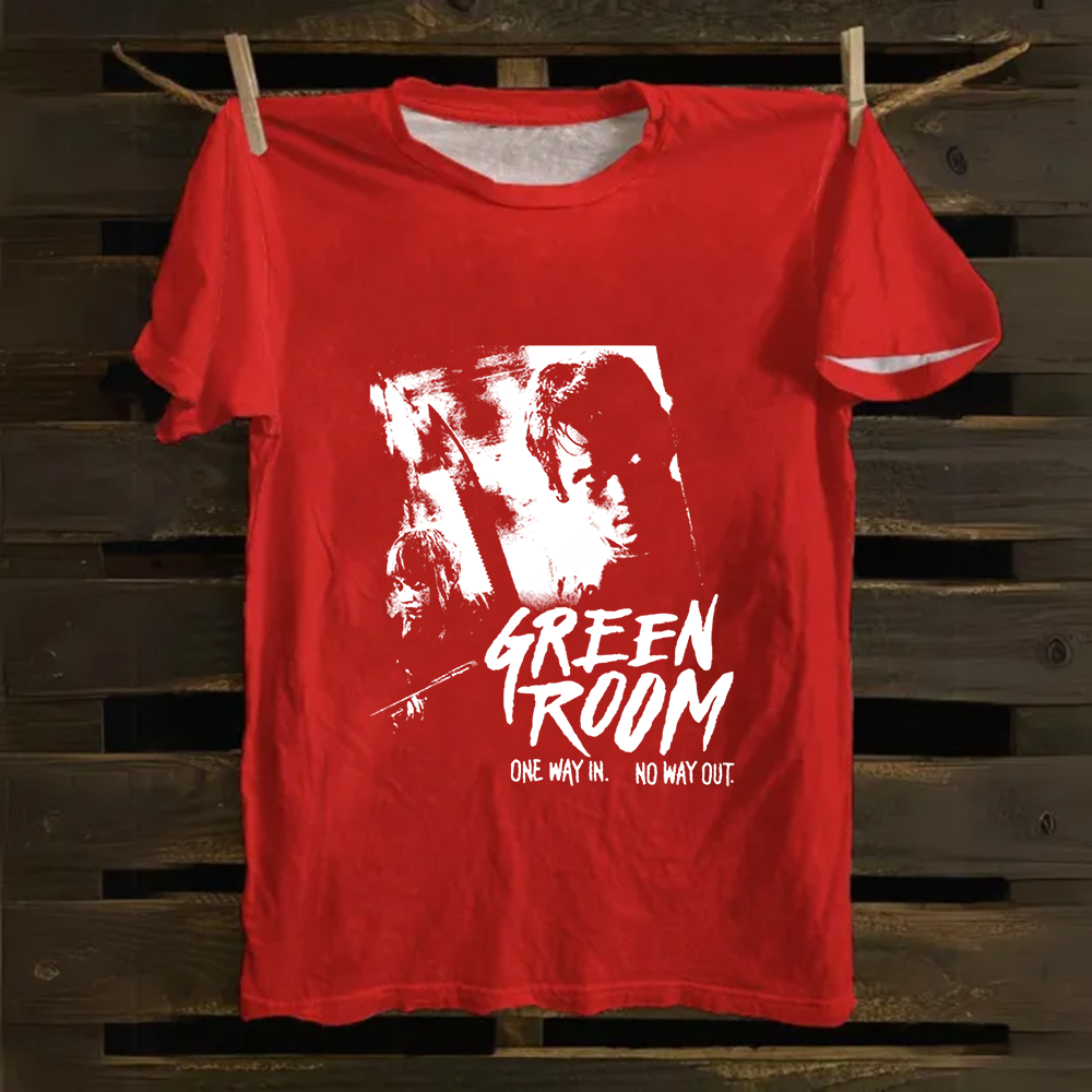 Unisex Vintage Green room horror movie 2015 Cotton T-Shirt