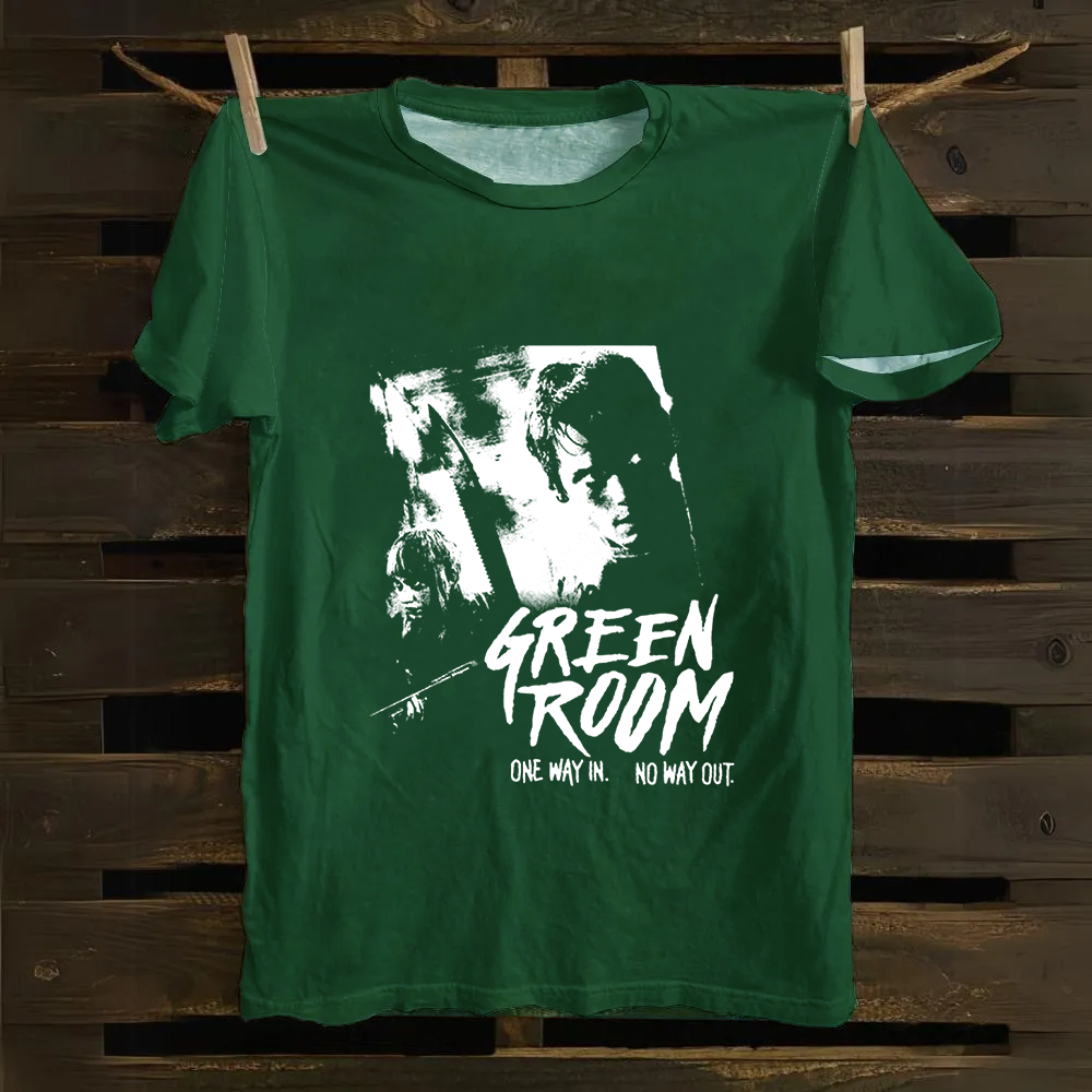 Unisex Vintage Green room horror movie 2015 Cotton T-Shirt