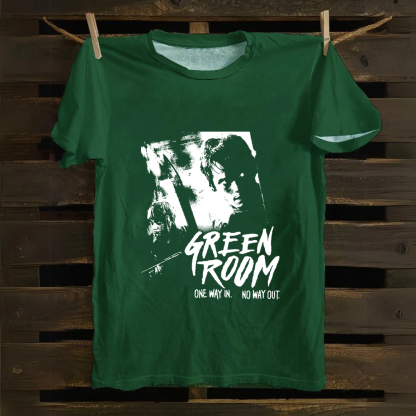 Unisex Vintage Green room horror movie 2015 Cotton T-Shirt