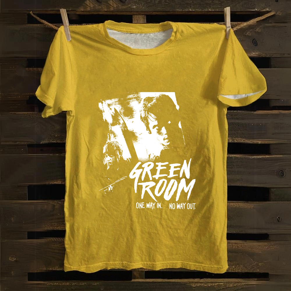 Unisex Vintage Green room horror movie 2015 Cotton T-Shirt
