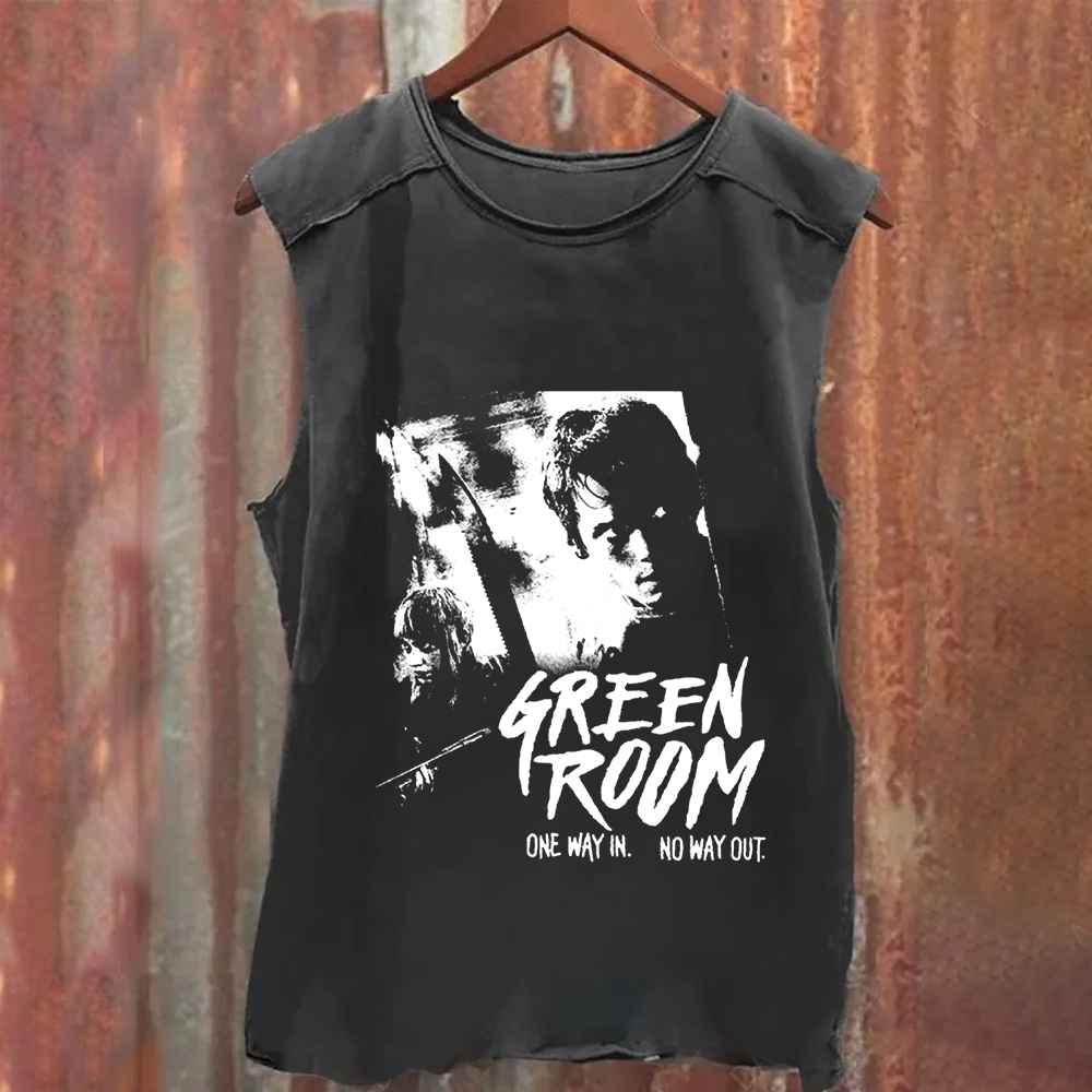 Unisex Vintage Washed Green room horror movie 2015 Tank Top
