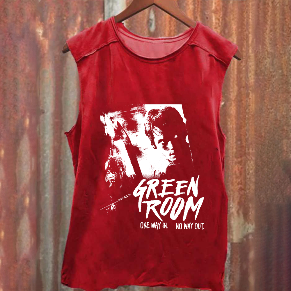 Unisex Vintage Washed Green room horror movie 2015 Tank Top