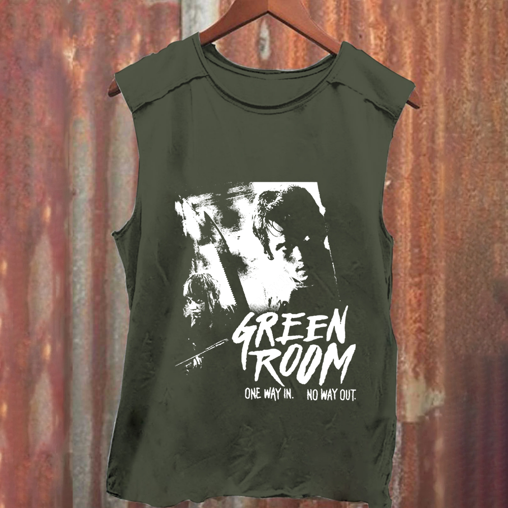 Unisex Vintage Washed Green room horror movie 2015 Tank Top