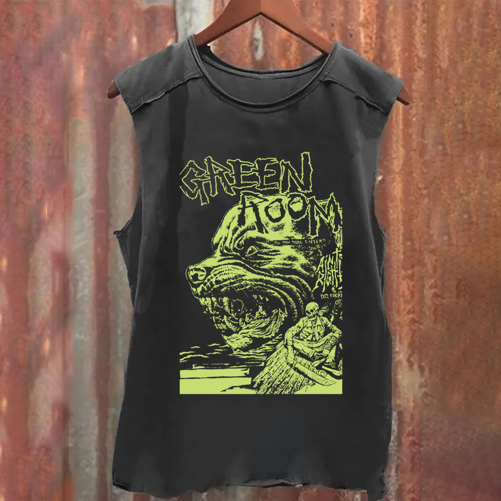 Unisex Vintage Washed Green room horror movie 2015 Tank Top