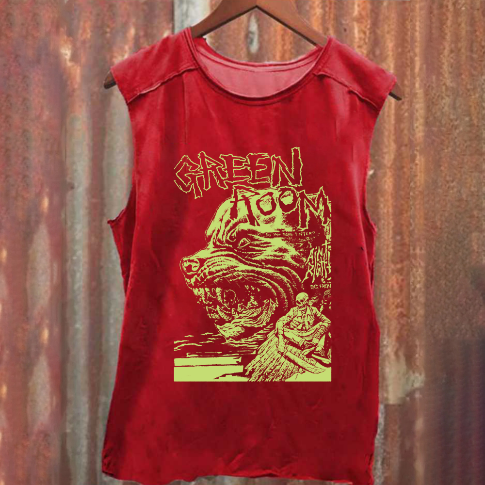Unisex Vintage Washed Green room horror movie 2015 Tank Top