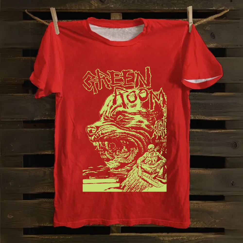 Unisex Vintage Green room horror movie 2015 Cotton T-Shirt
