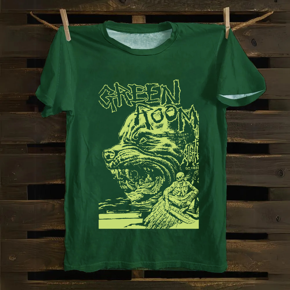 Unisex Vintage Green room horror movie 2015 Cotton T-Shirt