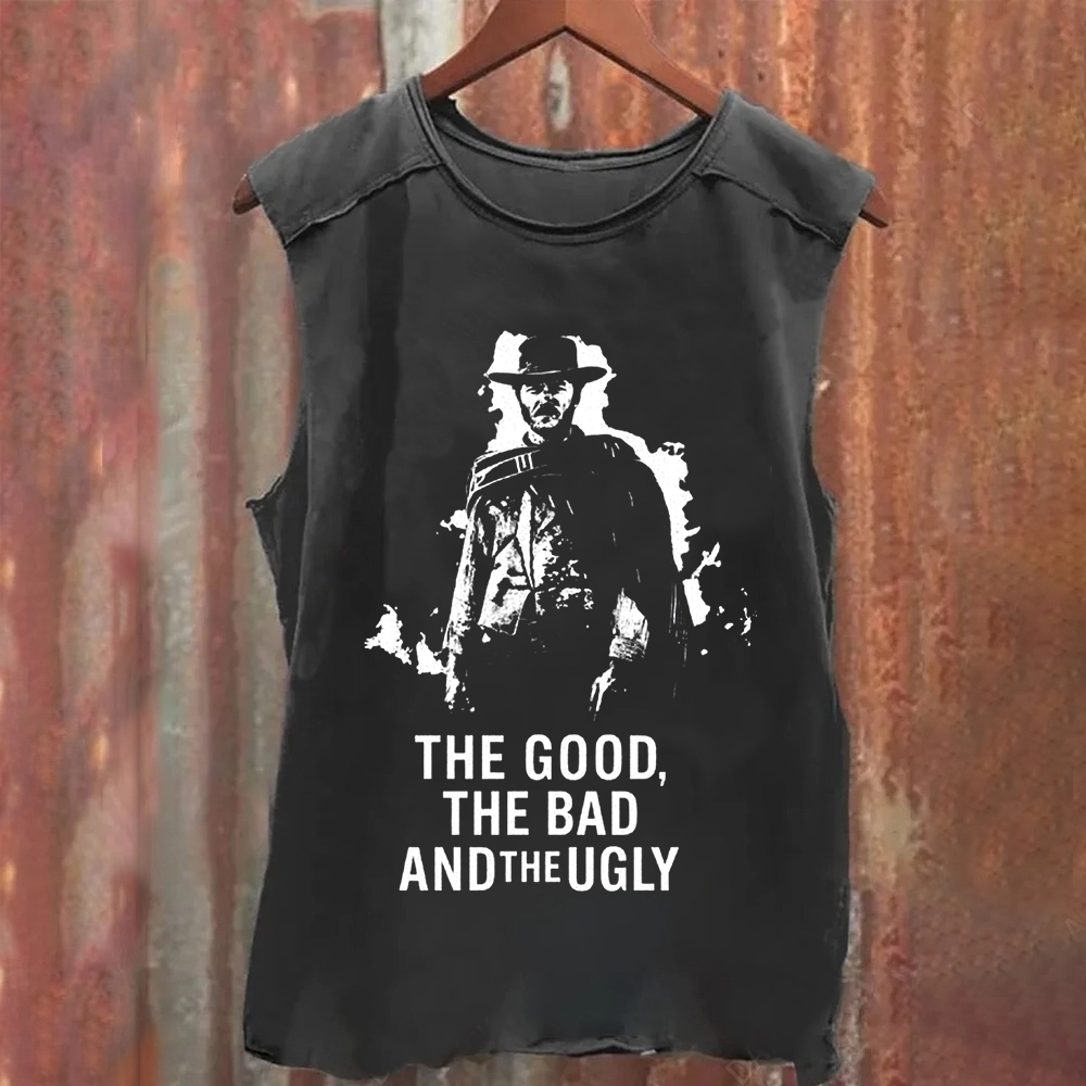 Unisex Vintage Washed The good,the bad,the ugly, spaghetti Western movie  Tank Top