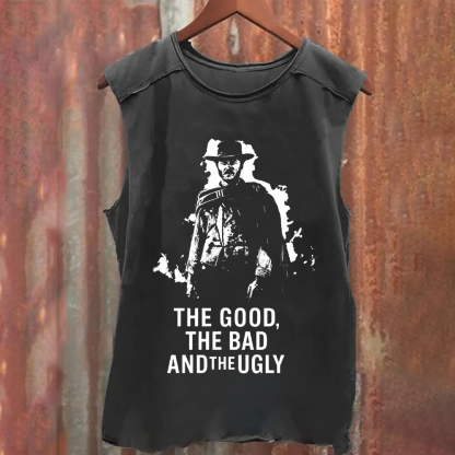 Unisex Vintage Washed The good,the bad,the ugly, spaghetti Western movie  Tank Top
