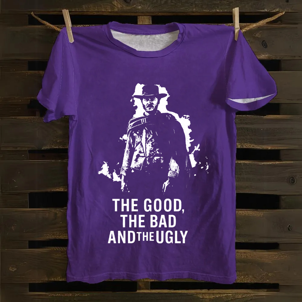 Unisex Vintage The good ,the bad,the ugly, spaghetti Western movie  Cotton T-Shirt