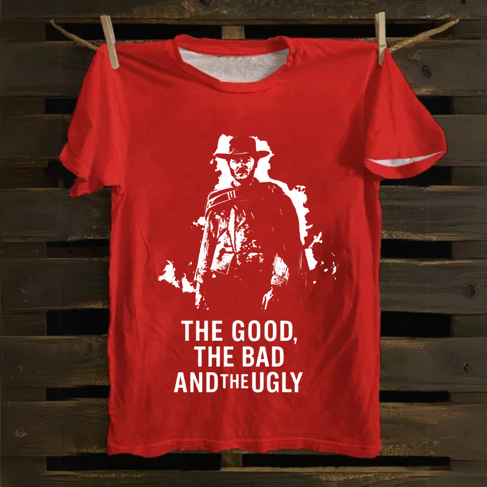 Unisex Vintage The good ,the bad,the ugly, spaghetti Western movie  Cotton T-Shirt